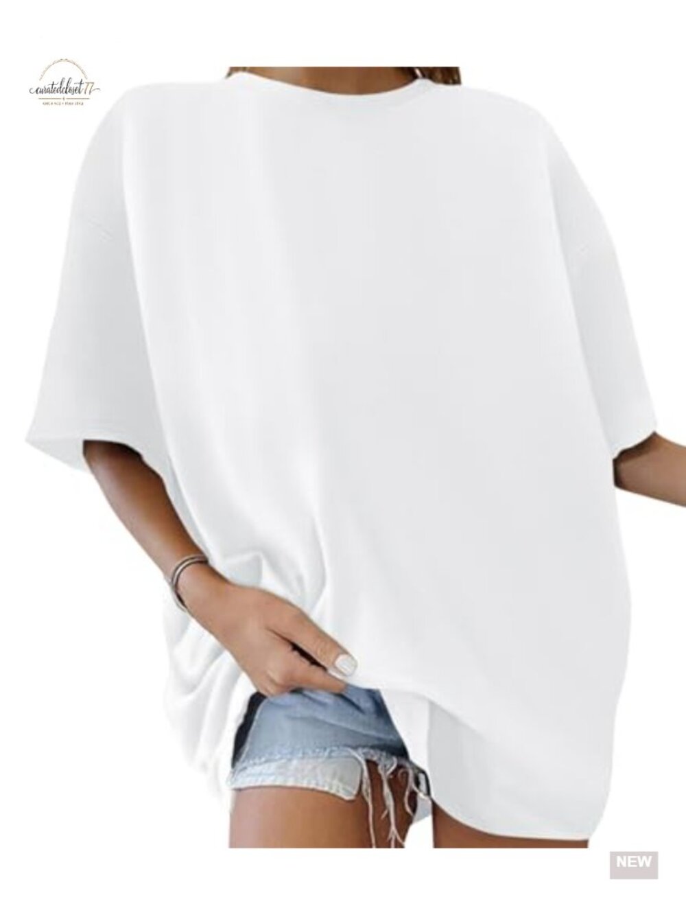 Oversized Cotton Graphic T-Shirt Drop Shoulder Crew Neck
